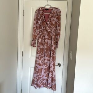 Lulus Exquisite Attention Floral Long Sleeve Maxi Dress